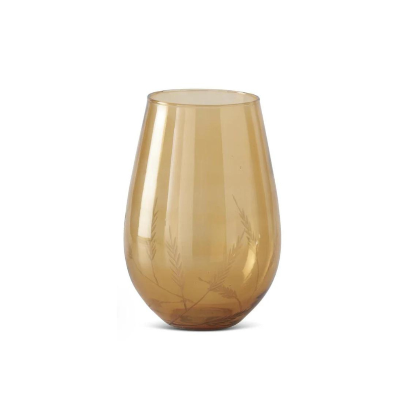 9.5" Wheat Amber Vase