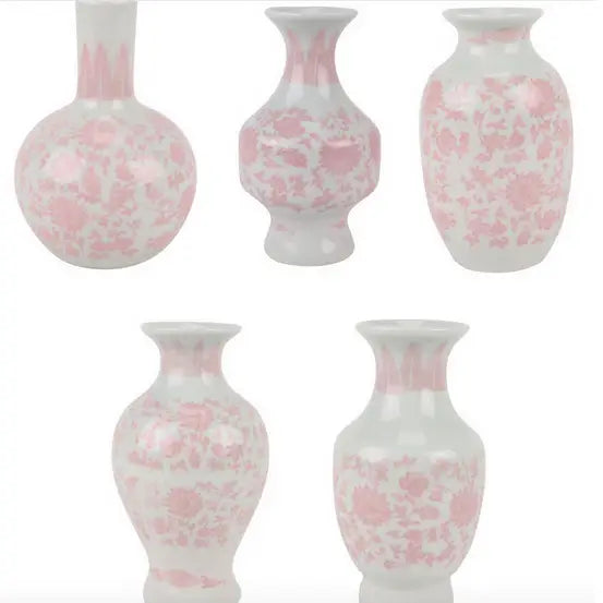 Pink & White Mini Bud Vase