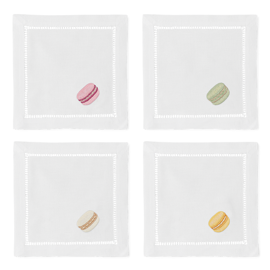 Macarons Cocktail  Napkins | Mixed Set of 4