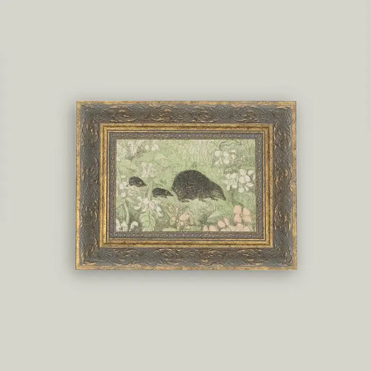 Hedgehog Family Art -8x10