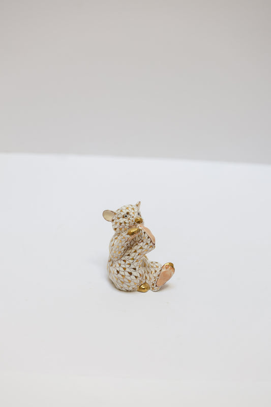 Bear Cub w/ Paw in Mouth Gold