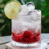 Hobnail Beaded Floral Clear Glasses, Set of 6