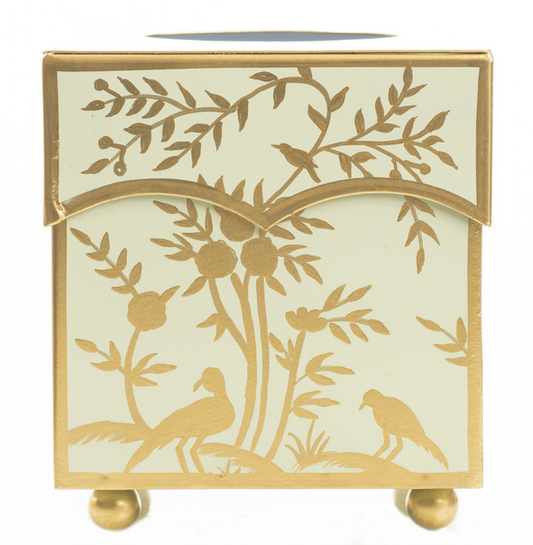 Pale Green/Gold Scalloped Tissue Box