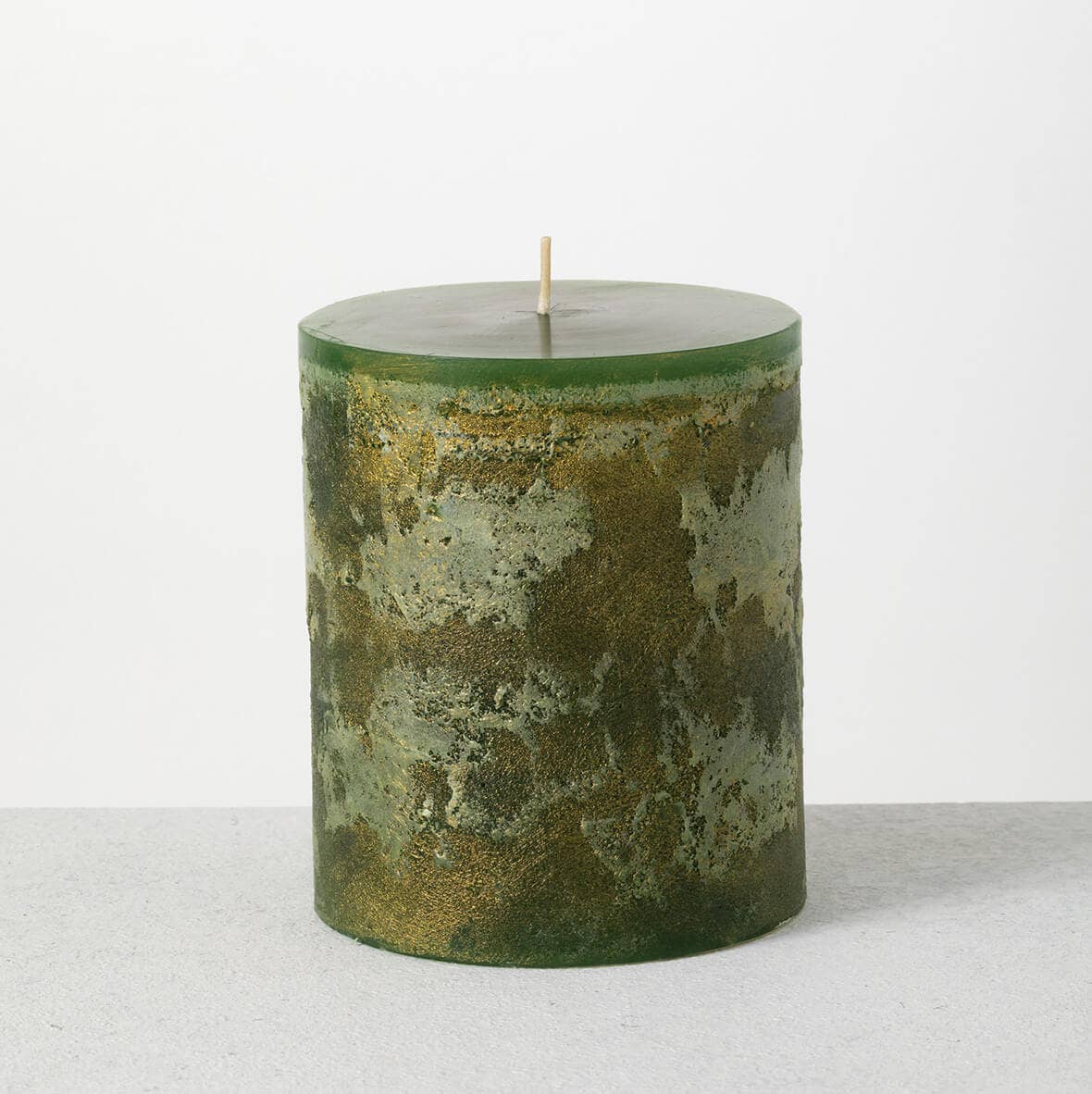 Ritz Green Timber Pillar Candle