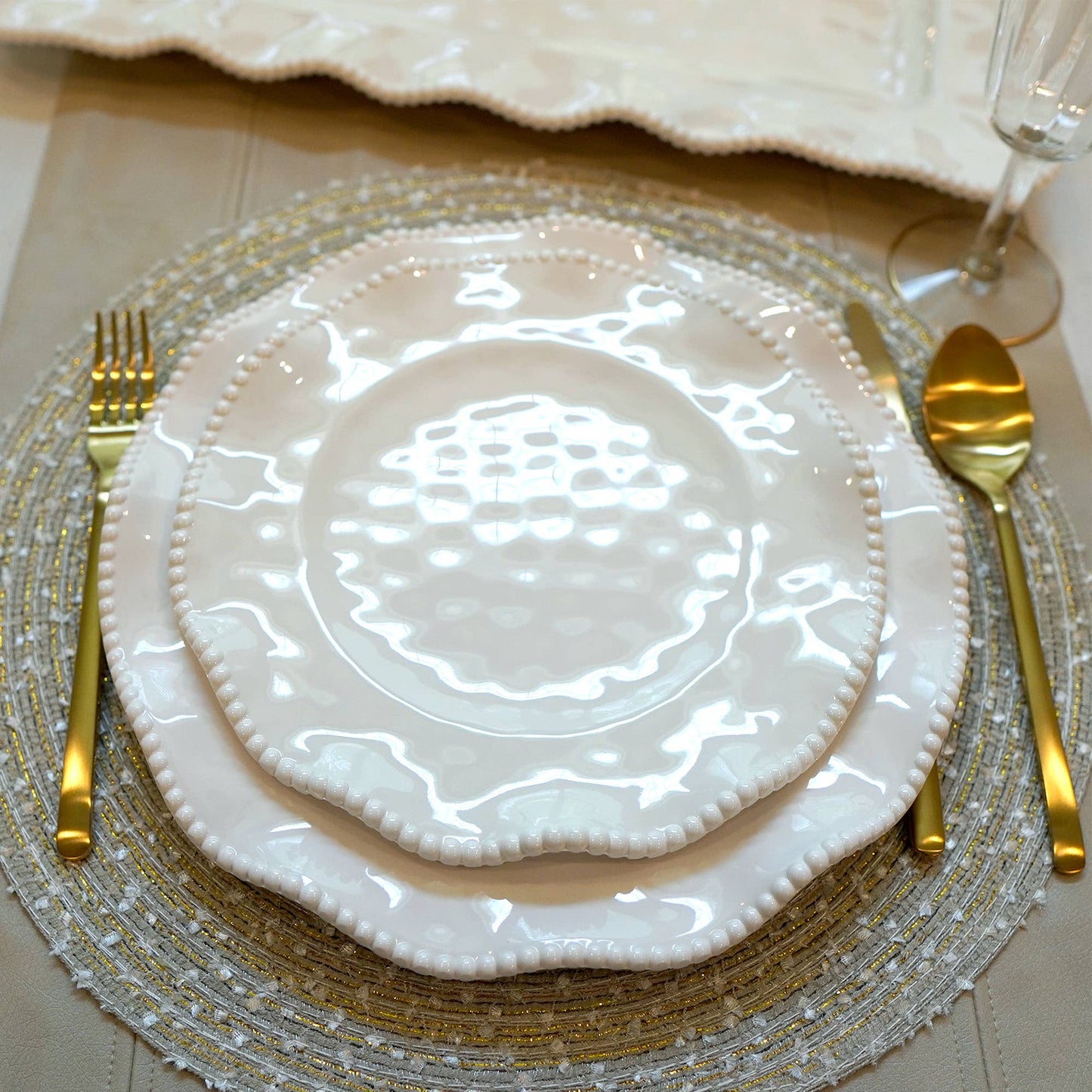 Perlette Cream Salad Plate, Set of 4