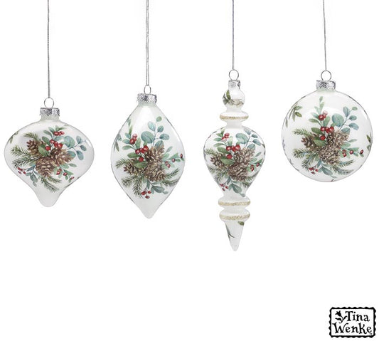 Pine Cone Ornament Assorted Set of 4