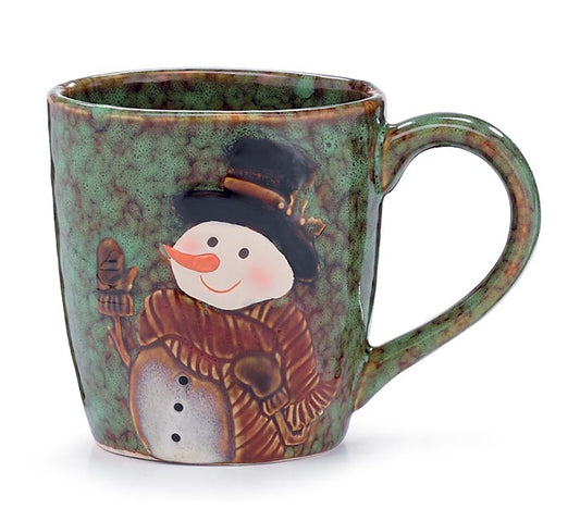 Green Mug with Snowman