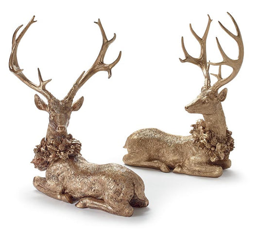 Gold Lying Deer, Pair