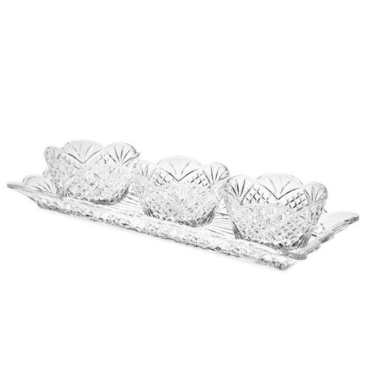 4-Piece Crystal Relish Server