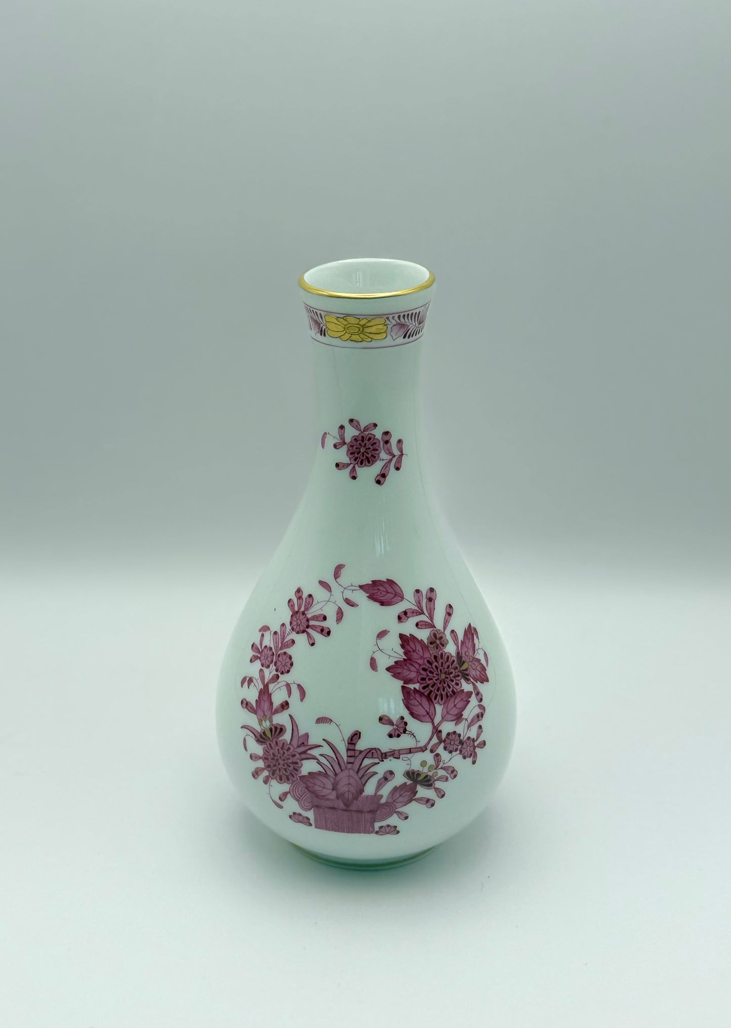 Chinese Bouquet Raspberry 6” Vase