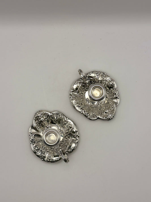 Pair of Sterling Silver Chamber Candlesticks