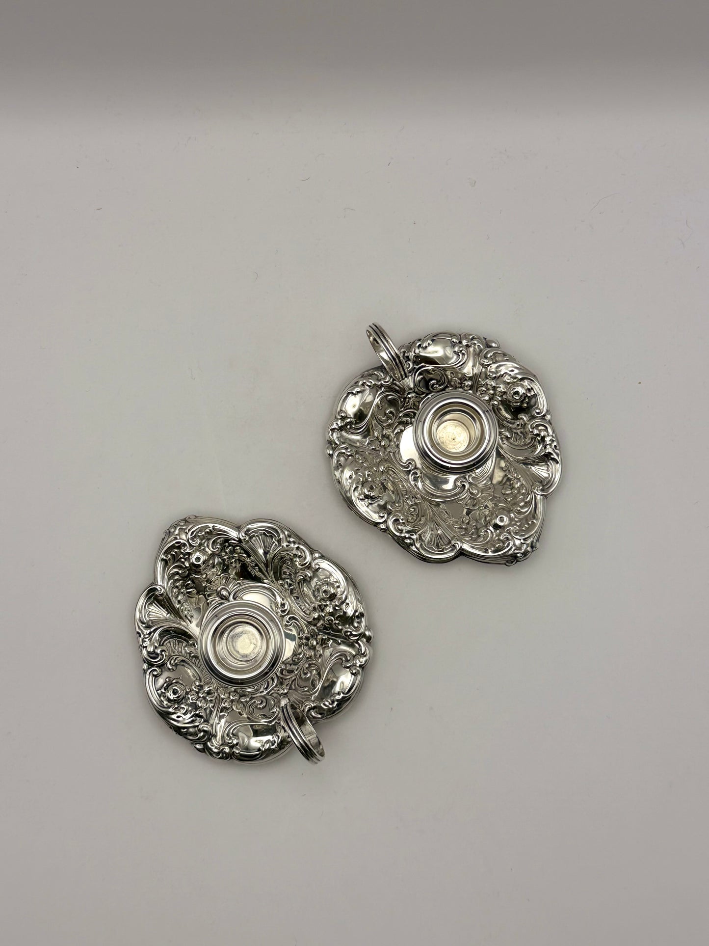Pair of Sterling Silver Chamber Candlesticks