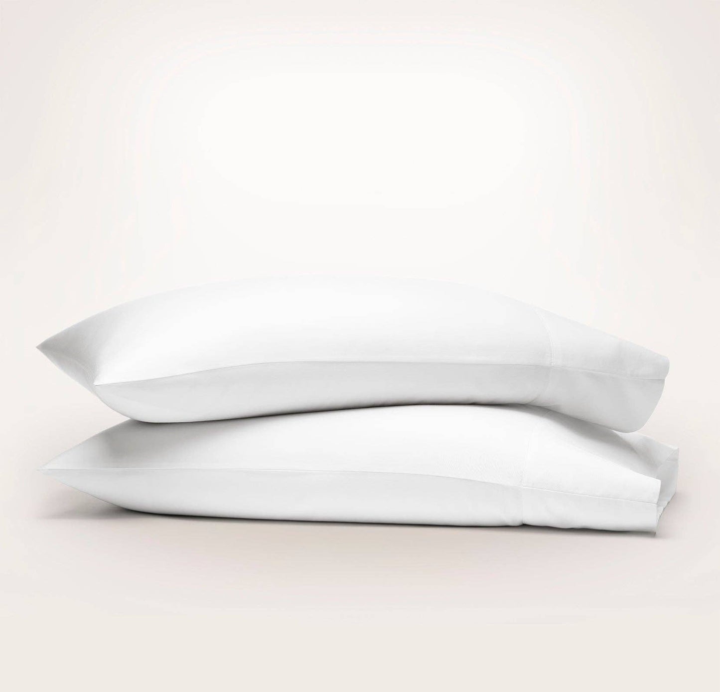 Percale Hemmed Pillowcase Set: White / King