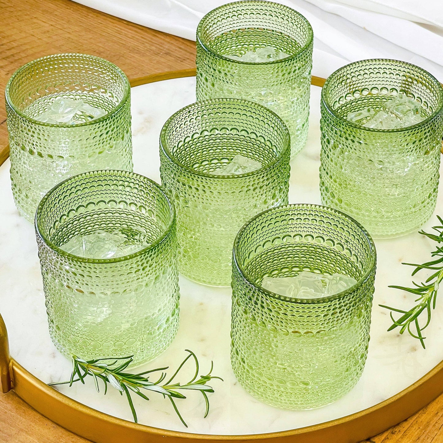 Sage Green Old Fashion Glass, Set of 6