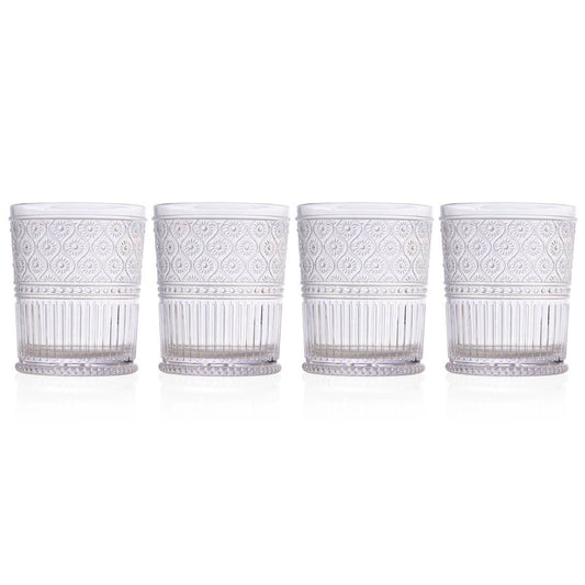 Claro Clear Acrylic Double Old Fashion, Set of 4