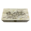 Fox Hunting Engraved Scrimshaw Bone Box, 6-1/4”