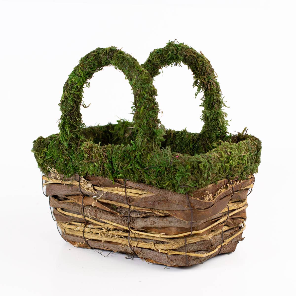 Dorothy Moss Basket-Green/Natural - 10"x9"x7"