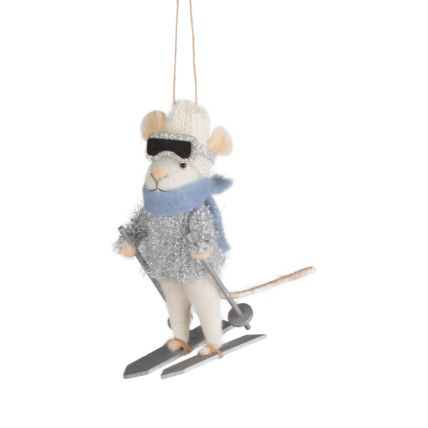 Felt Sparkle Ski Mouse Ornament