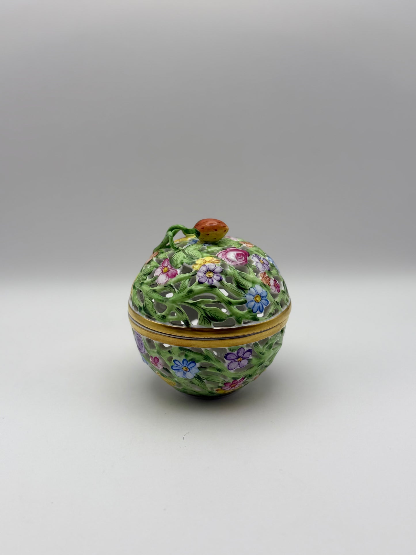 Trinket Box with Strawberry Finial