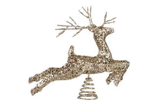 12" Glitter Stag Tree Topper