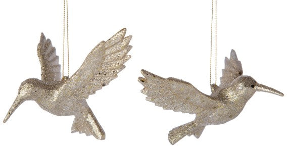 4.5" Acrylic Lite Gold Hummingbird Ornament
