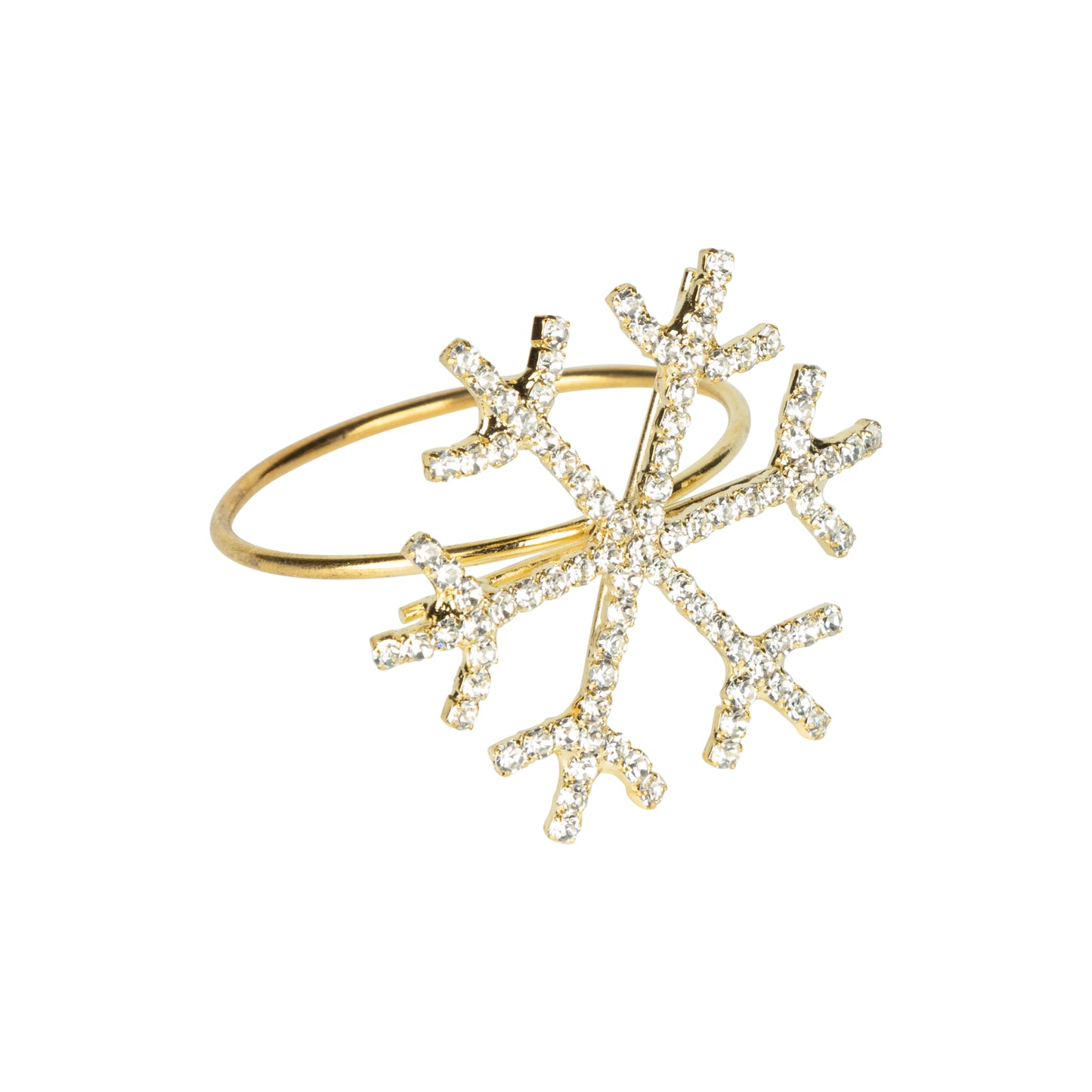 S/4 Gold Snowflake Napkin Ring