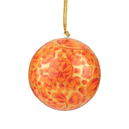 Orange/Red Paper Mache Ornament