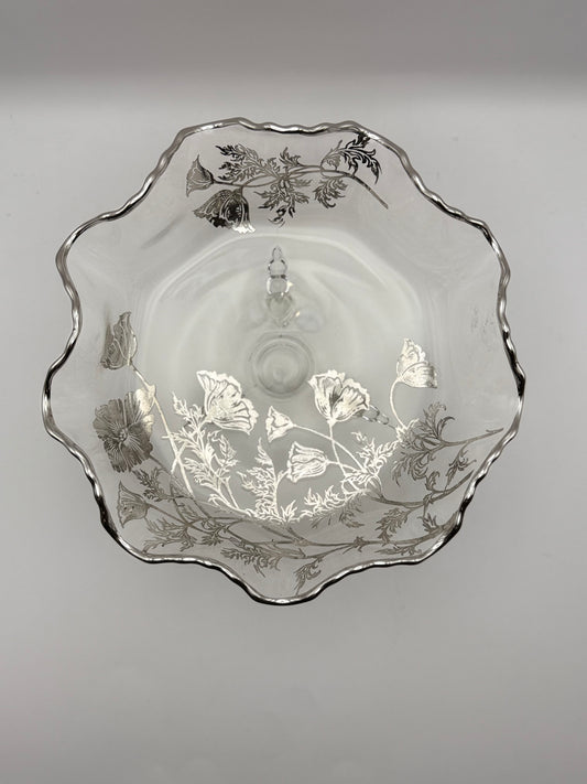 Sterling Overlay Scalloped Bowl