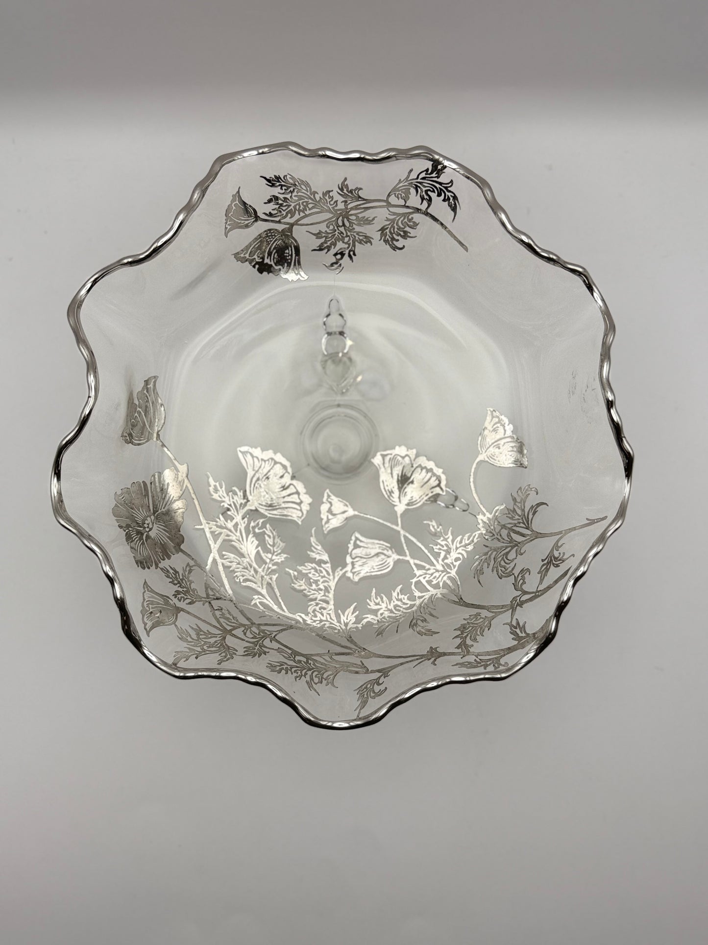 Sterling Overlay Scalloped Bowl