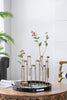 Glass Vial Flower Vase with Bronze Metal Frame