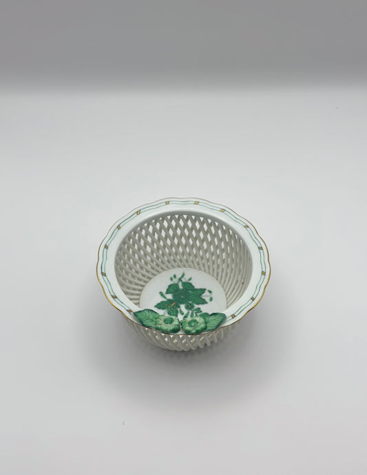 Reticulated Bowl Chinese Bouquet Green