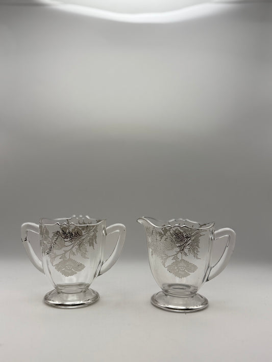 Sterling Overlay Cream & Sugar