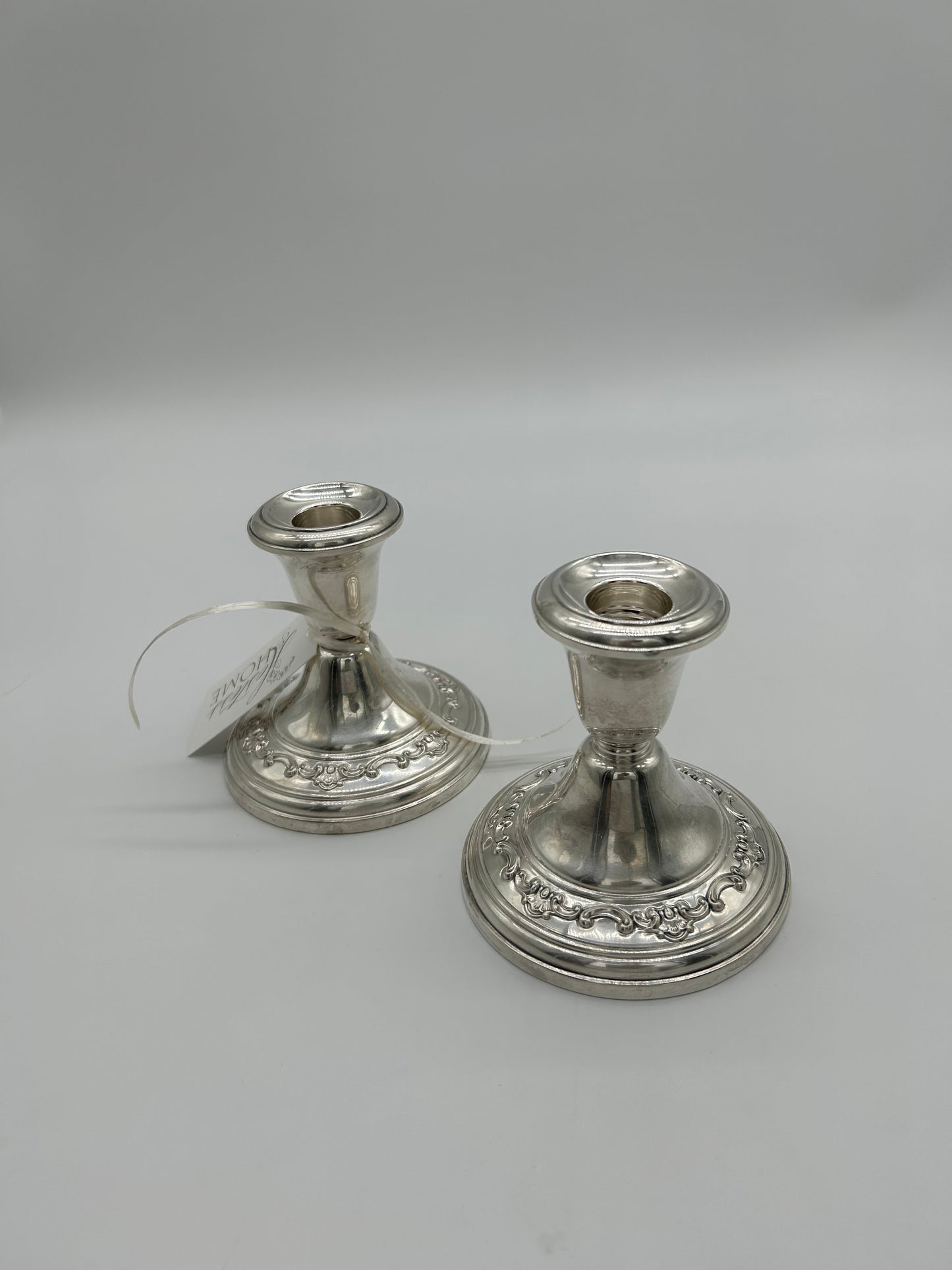 Sterling Pair of Candlesticks 4”