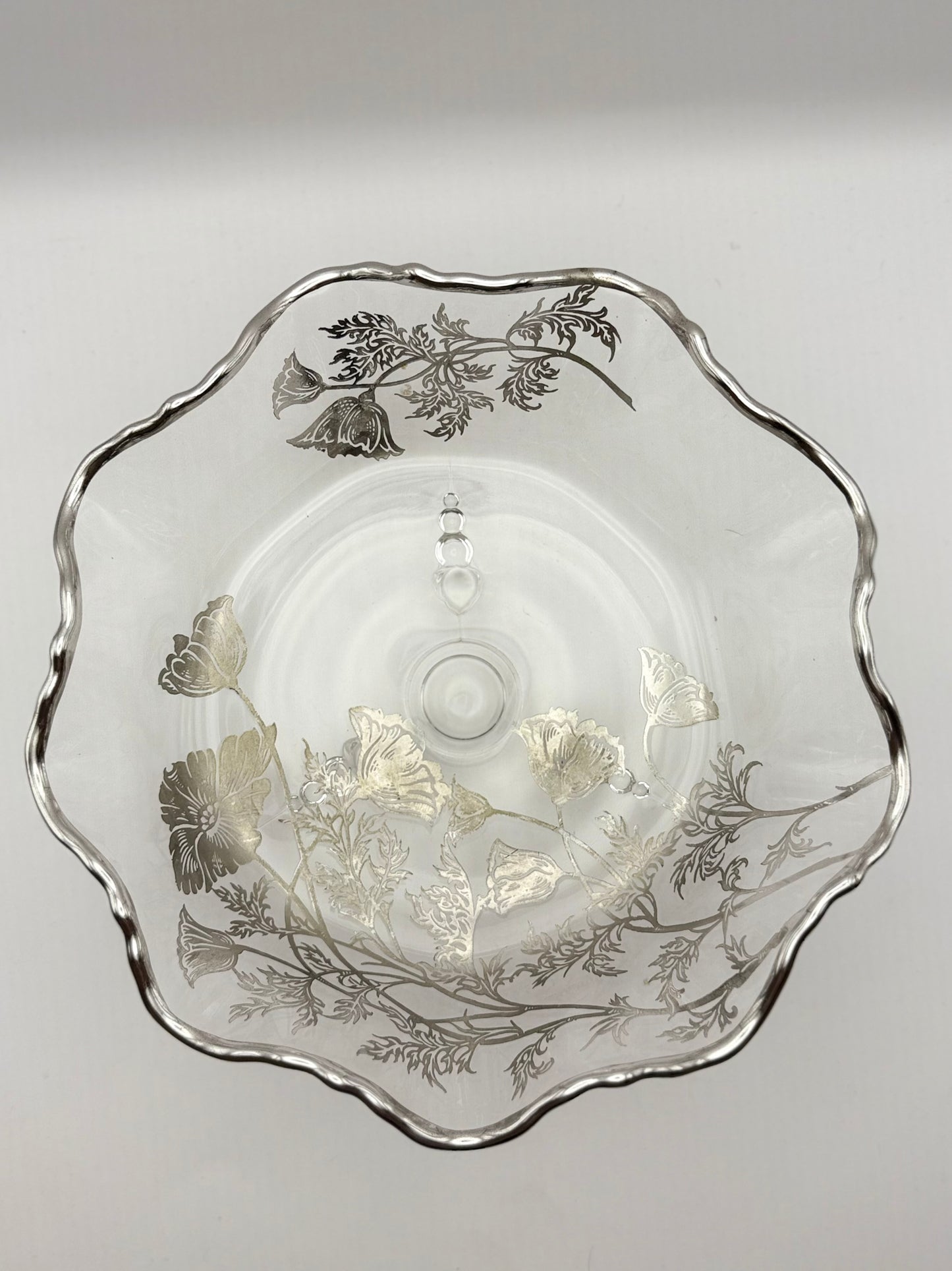 Sterling Overlay 9” Footed Bowl