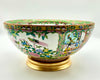 Porcelain Rose Medallion Bowl w/ Gold Base - 14"