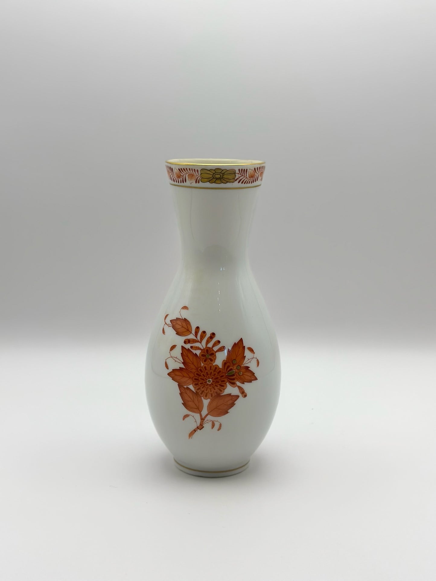 6” Chinese Bouquet Rust Vase