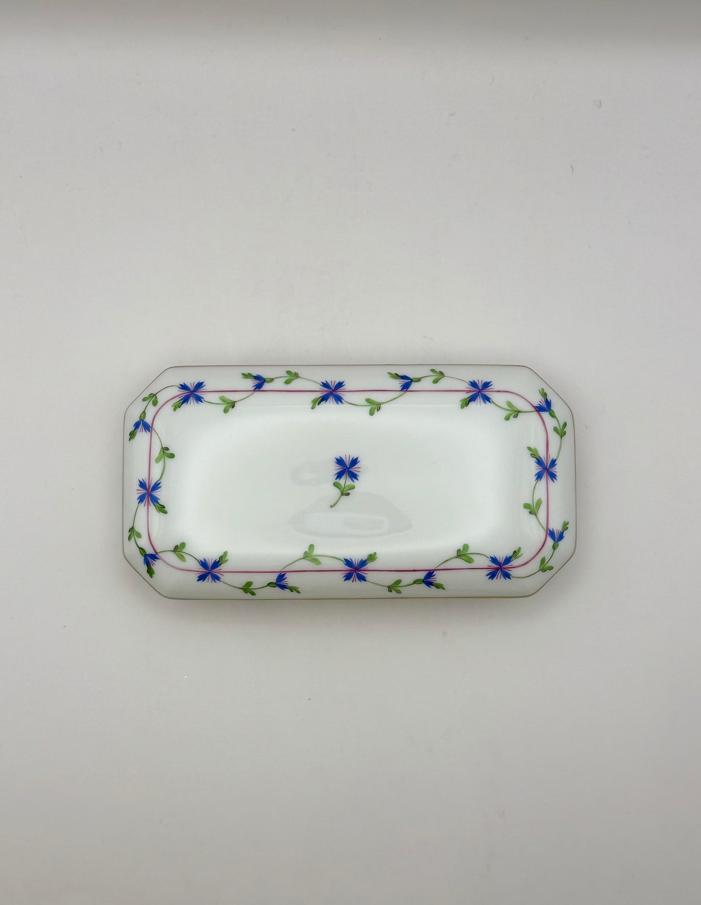 Blue Garland Rectangle Box