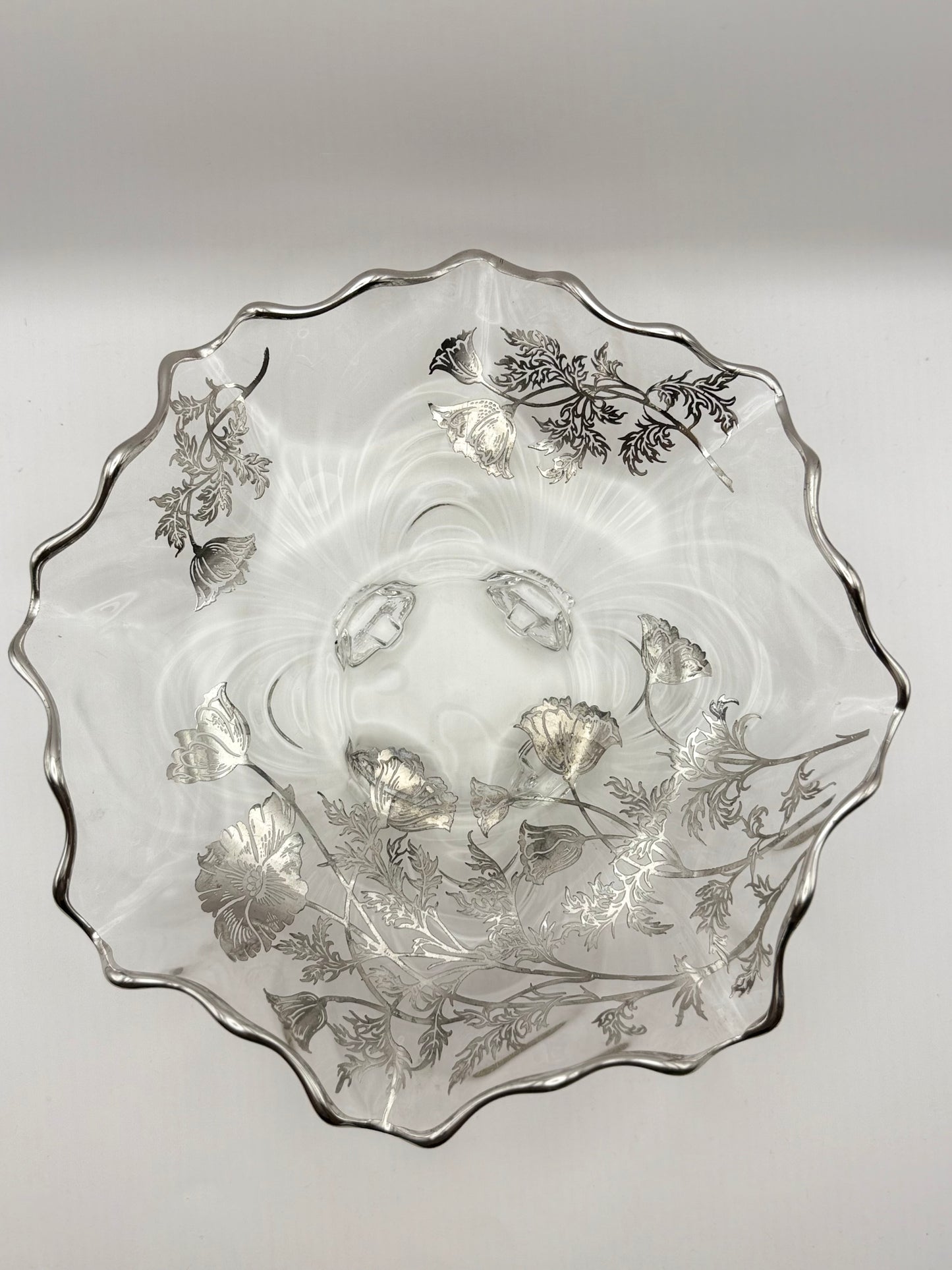 Sterling Overlay 11” Footed Bowl