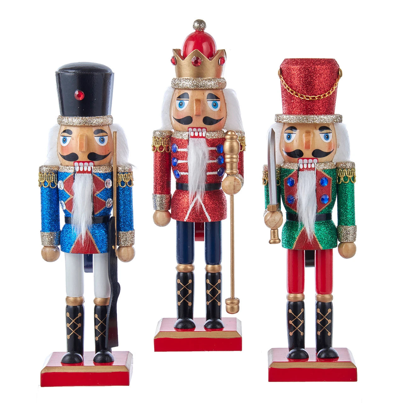 Set: 10" Traditional Multi-Color Nutcrackers