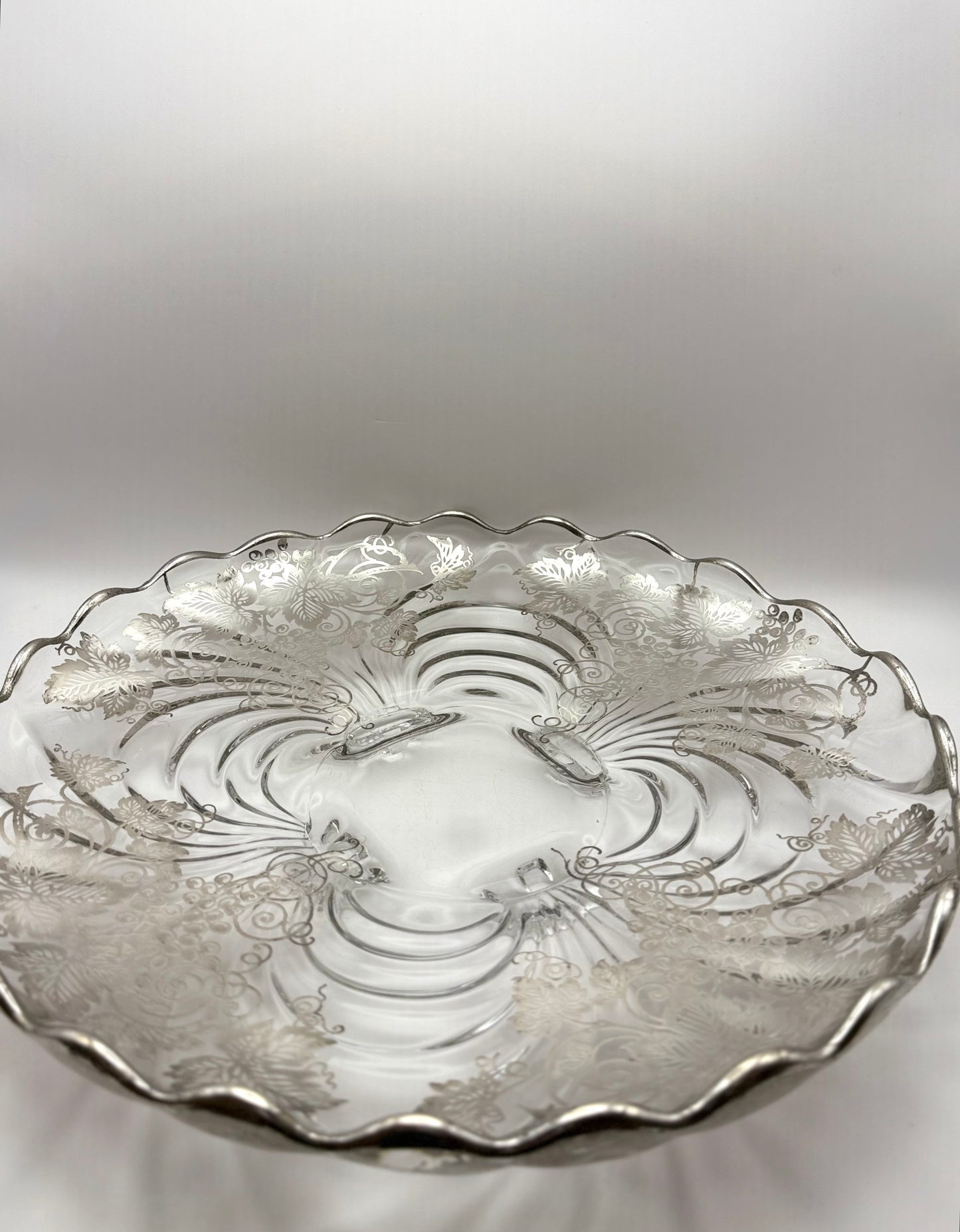 Sterling Overlay 11” Footed Bowl