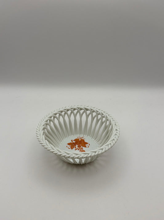 Open Weave Bowl 4.5” Chinese Bouquet Rust