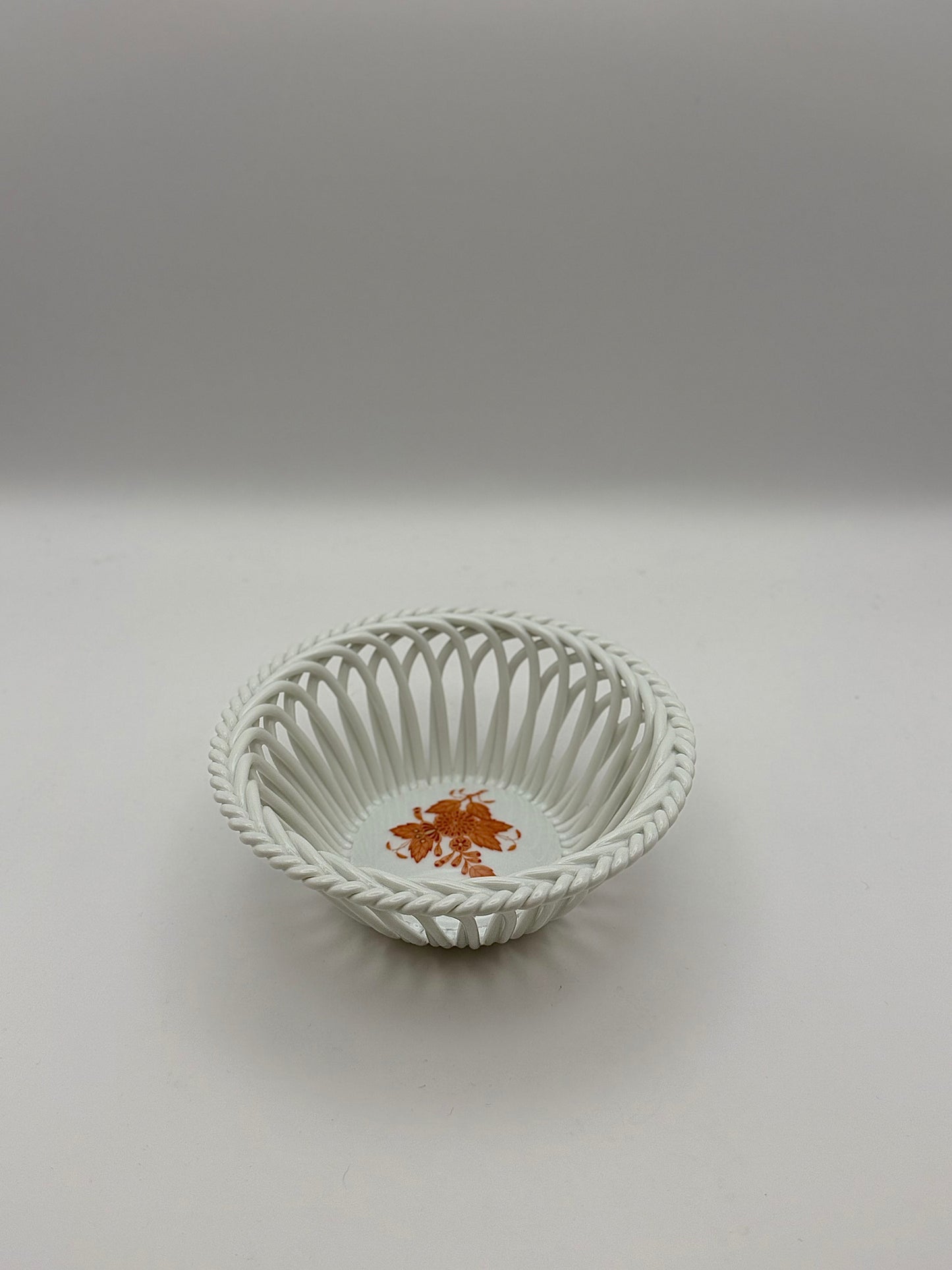 Open Weave Bowl 4.5” Chinese Bouquet Rust
