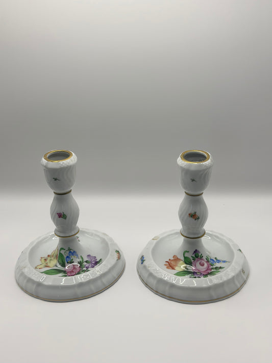 Pair of 6" Candlesticks Floral