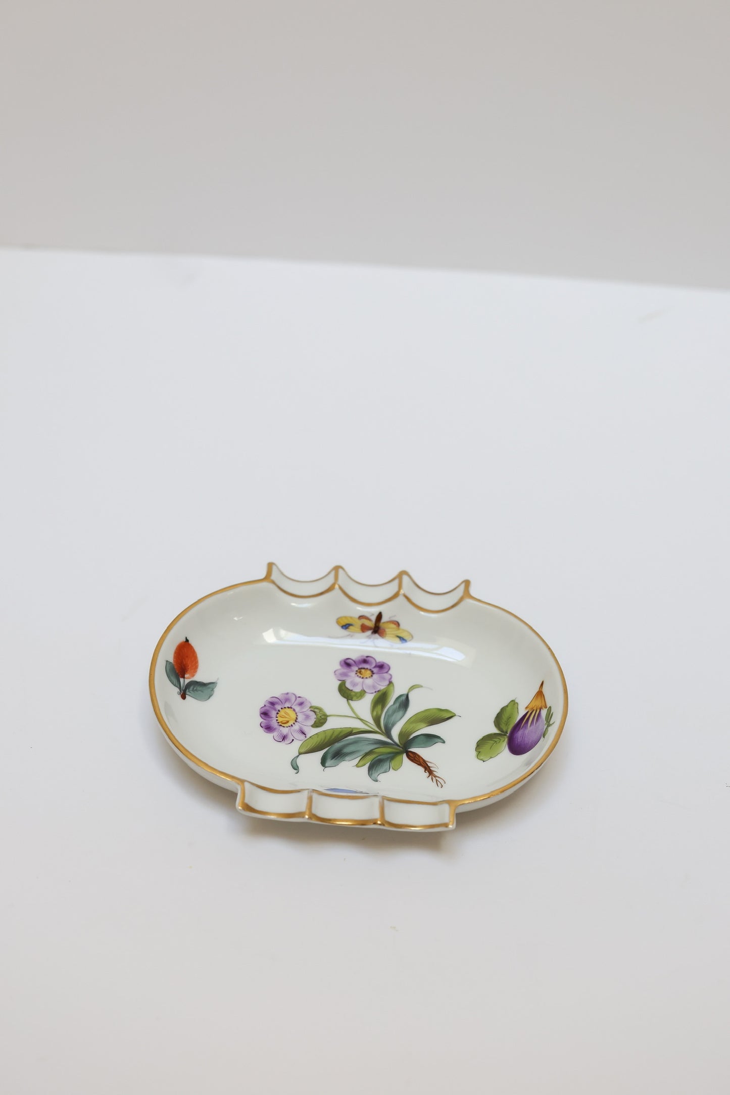 Fruits & Flowers Trinket Dish w/ Wave