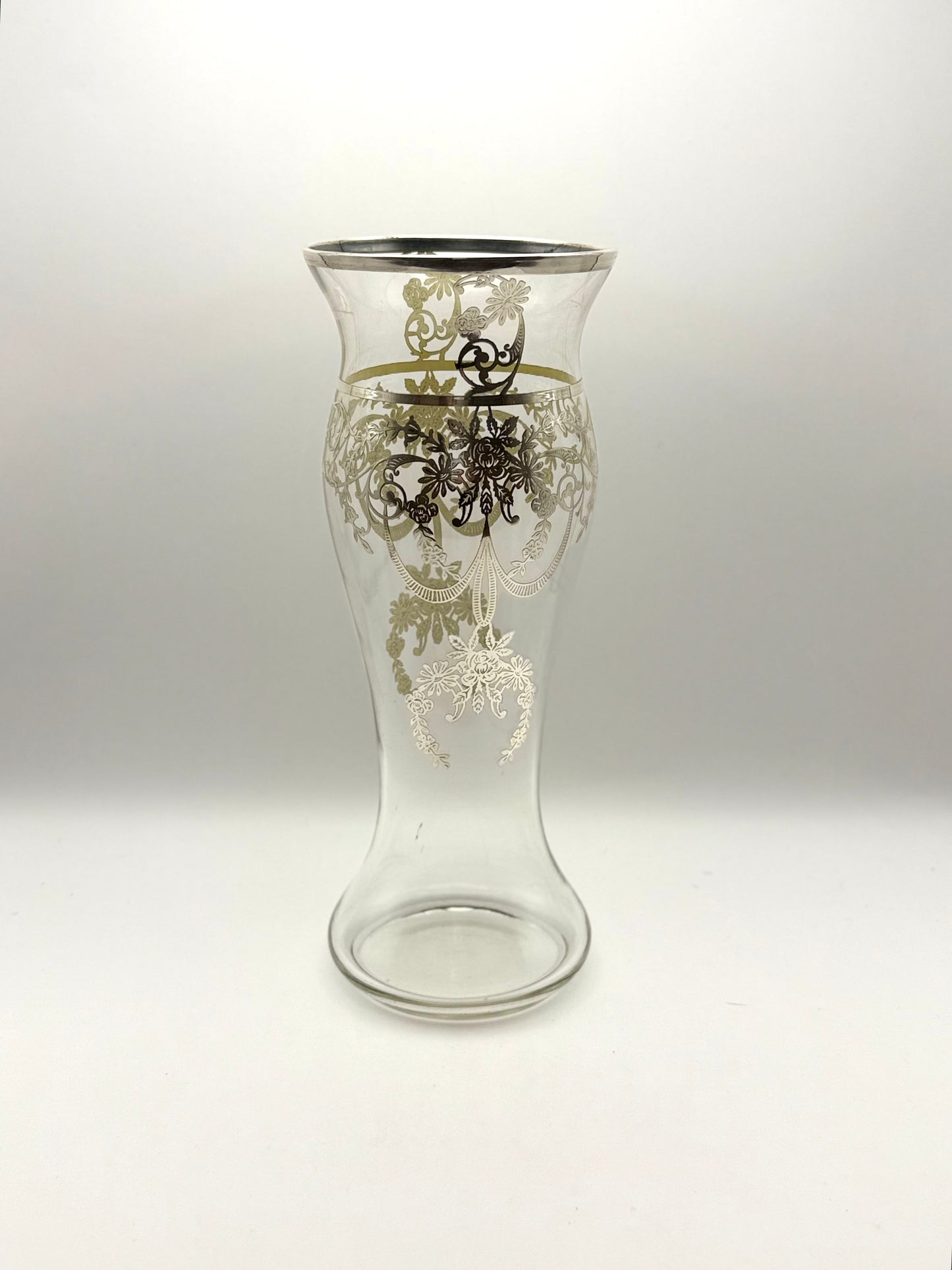 10" Sterling Overlay Vase
