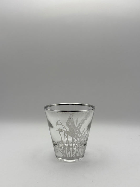 Vintage Sterling Overlay Duck Shot Glass
