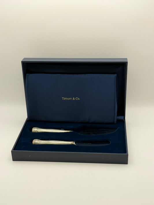 Vintage Tiffany Cheese Set w/ Sterling Handles