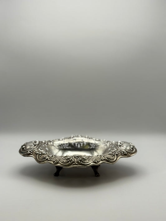 Gorham Sterling Pierced Floral Footed Bowl