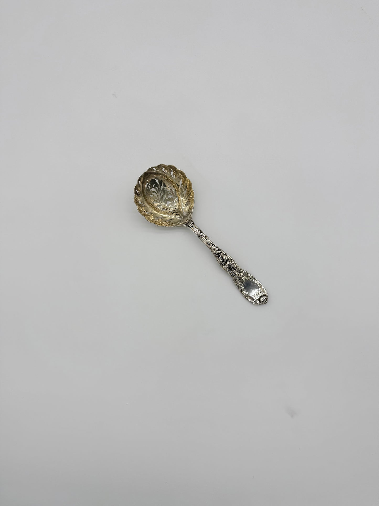 Vintage Tiffany Chrysanthemum Sterling Large Pierced Ladle