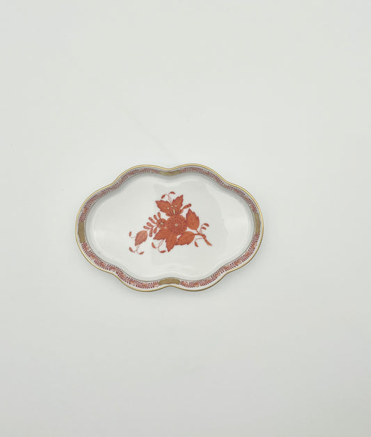 Trinket Dish Chinese Bouquet Rust